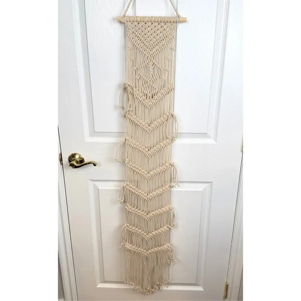 Macrame Baseball Hat Wall Mounted‎ Display Rack Handmade Storage Gift Boho Decor